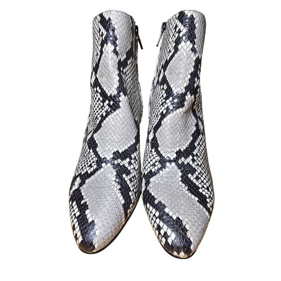 Banana Republic Leather Women’s Ankle Boots US Size 8 M Snake Print 3.5” Heel - Picture 3 of 8